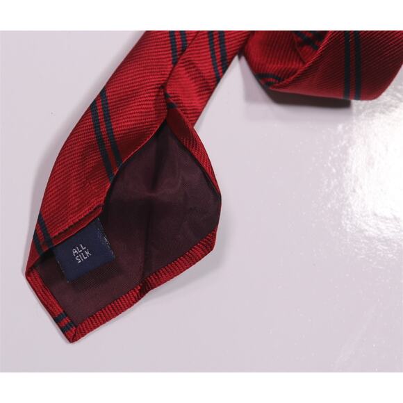 Brooks Brothers BrooksGate Vintage Red Navy Blue Repp Silk Twill Necktie Tie - Picture 5 of 6